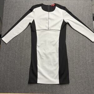 Narciso Rodriguez Slimming Dress Women's XL Black/White Long Sleeve Stretch